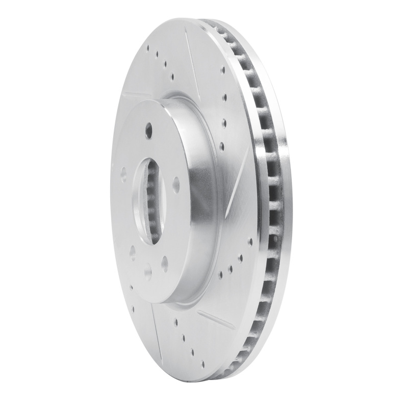 Chevrolet Equinox Brake Rotor (1) - Front Right - R1 Concepts - Drilled & Slotted - Silver - `07-`15